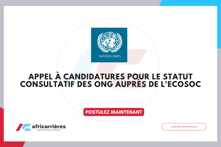 Appel à candidatures pour le Statut Consultatif des ONG auprès de l'ECOSOC
