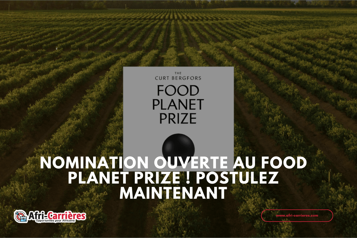 Nomination ouverte au Food Planet Prize ! Postulez maintenant