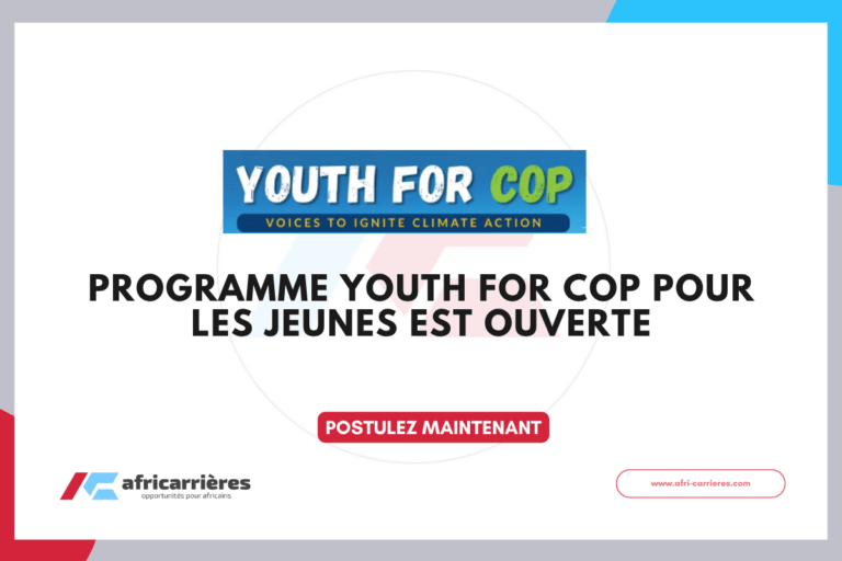 programme Youth for COP pour les jeunes est ouverte 2026