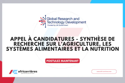 Appel à propositions FCDO- Synthèse de recherche sur l’agriculture, les systèmes alimentaires et la nutrition 2026
