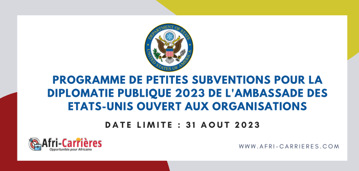 Programme de petites subventions pour la diplomatie publique (Togo) 2023 de l'Ambassade des Etats-Unis ouvert aux organisations (1)