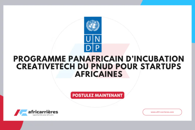 Programme panafricain d’incubation CreativeTech du PNUD 2026 pour startups africaines
