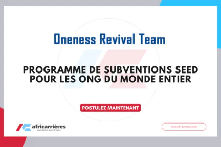 SEED Grant Program 2026 – Financement de 25 000 à 50 000 USD pour ONG émergentes