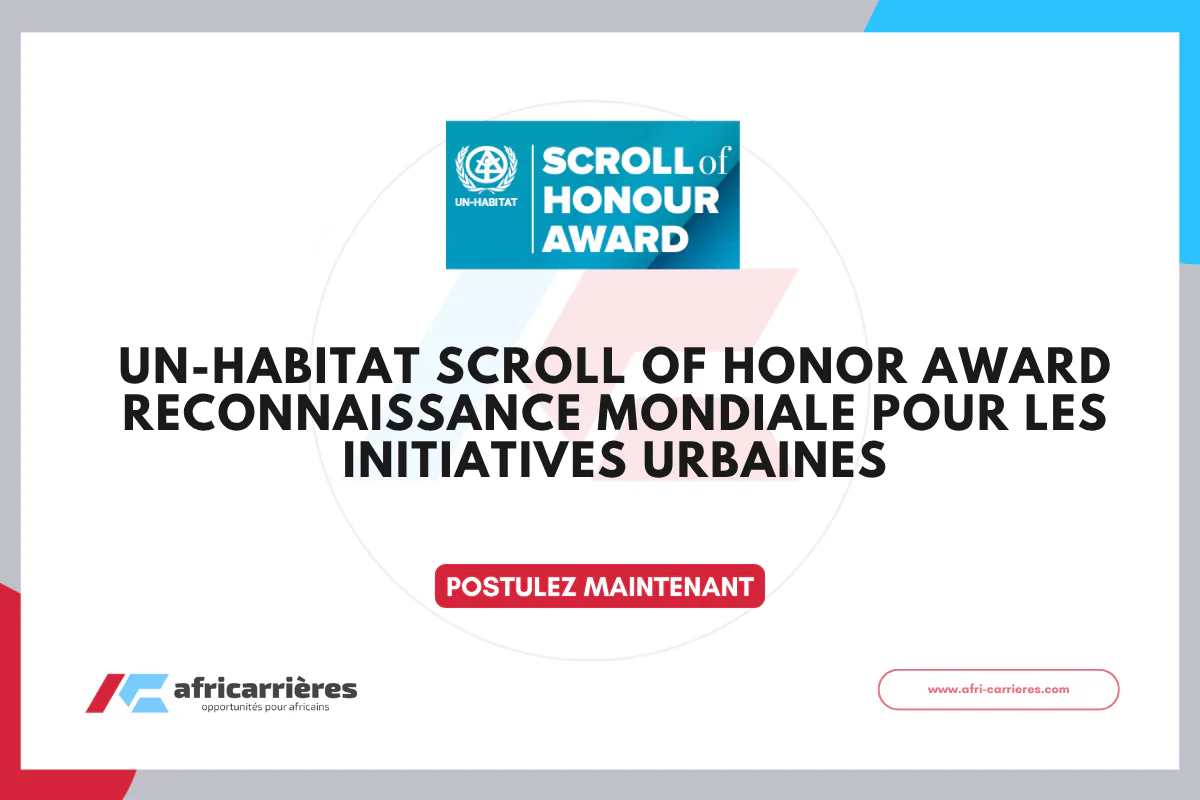 UN-Habitat Scroll of Honor Award 2026 Reconnaissance mondiale pour les initiatives urbaines