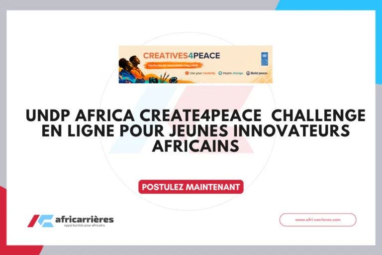 UNDP Africa Create4Peace 2026 Challenge en ligne pour jeunes innovateurs africains