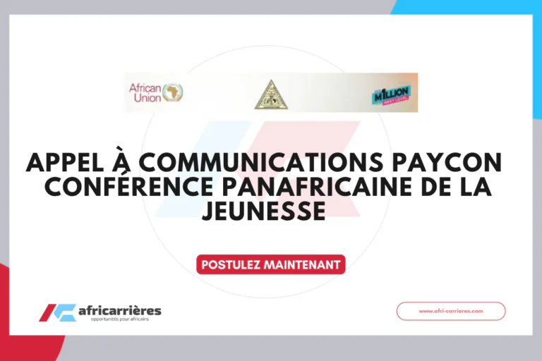 Appel à communications - Pan-African Youth Conference 2026 (PAYCON 2026) 5 Appel à communications PAYCON 2026 Conférence Panafricaine de la Jeunesse