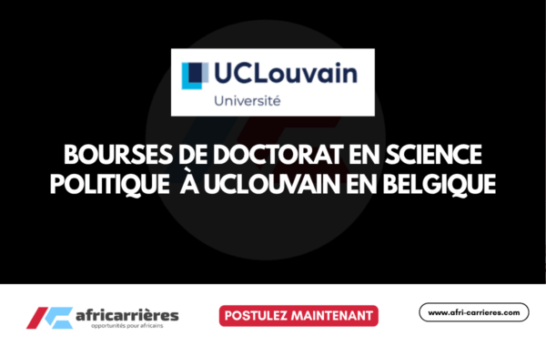 Bourse de doctorat UCLouvain 2026 – Doctorat financé en Belgique