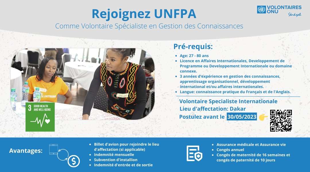 Devenez volontaire UNFPA Spécialiste en Gestion des Connaissances 2023