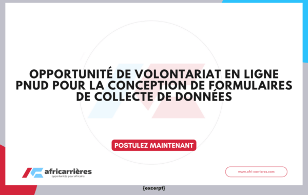 Opportunité de Volontariat en ligne PNUD pour la conception de formulaires de collecte de données