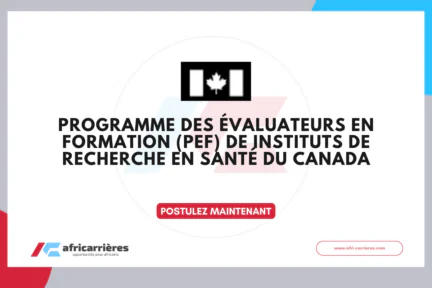 Programme des évaluateurs en formation (PEF) – IRSC 2026
