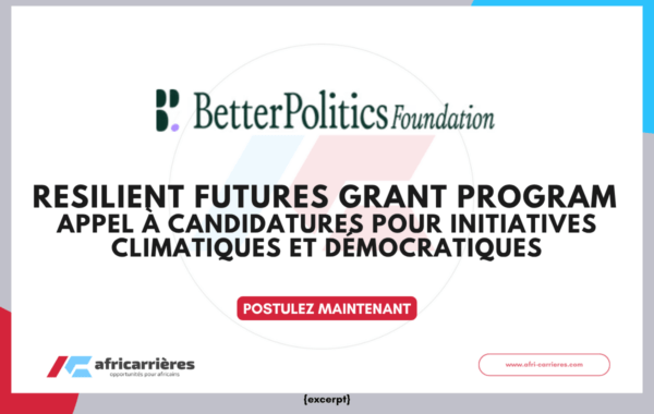Resilient Futures Grant Program 2026 – Appel à candidatures pour initiatives climatiques et démocratiques