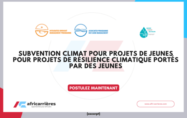 Youth-Led Climate Resilience Grant 2026 pour projets de résilience climatique portés par des jeunes