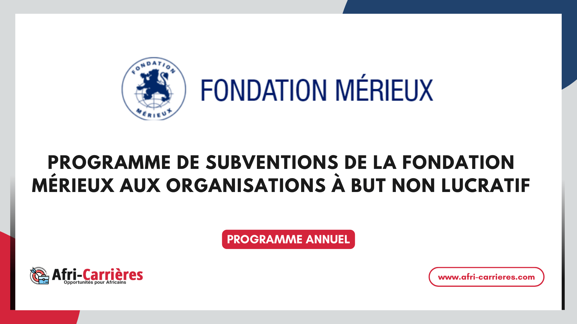 subventions de la Fondation Mérieux