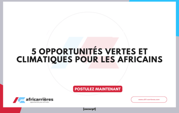 5 Opportunités vertes et climatiques pour les Africains en 2026