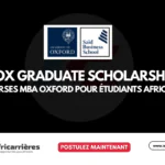 AfOx Graduate Scholarships 2027-2028 | Bourses MBA Oxford pour étudiants africains