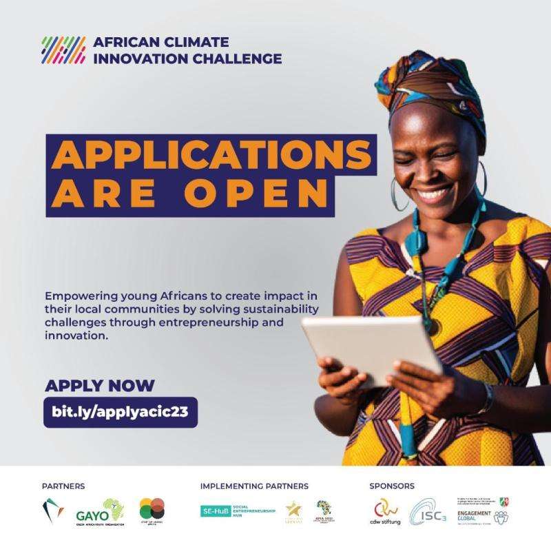 Appel à candidatures : African Climate Innovation Challenge 2023 (jusqu'à 15 000 USD en prix)