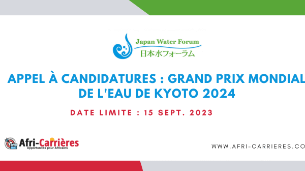Appel a candidatures Grand prix mondial de leau de Kyoto 2024 1