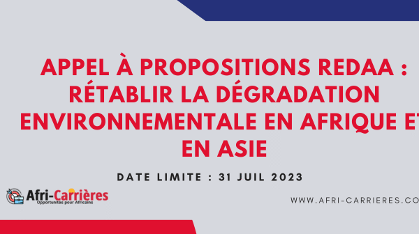 Appel a propositions REDAA Retablir la degradation environnementale en Afrique et en Asie 1