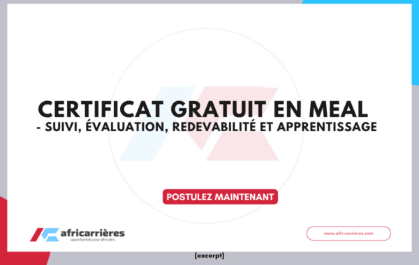 Certificat gratuit en MEAL - Suivi, Évaluation, Redevabilité et Apprentissage