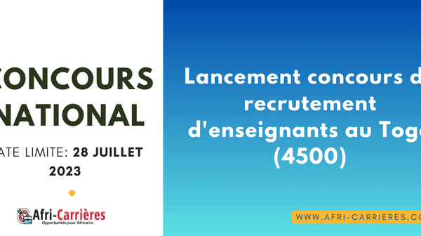 Lancement concours de recrutement denseignants au Togo 4500 1