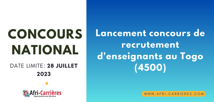 Concours De Recrutement D'enseignants Au Togo (4500)