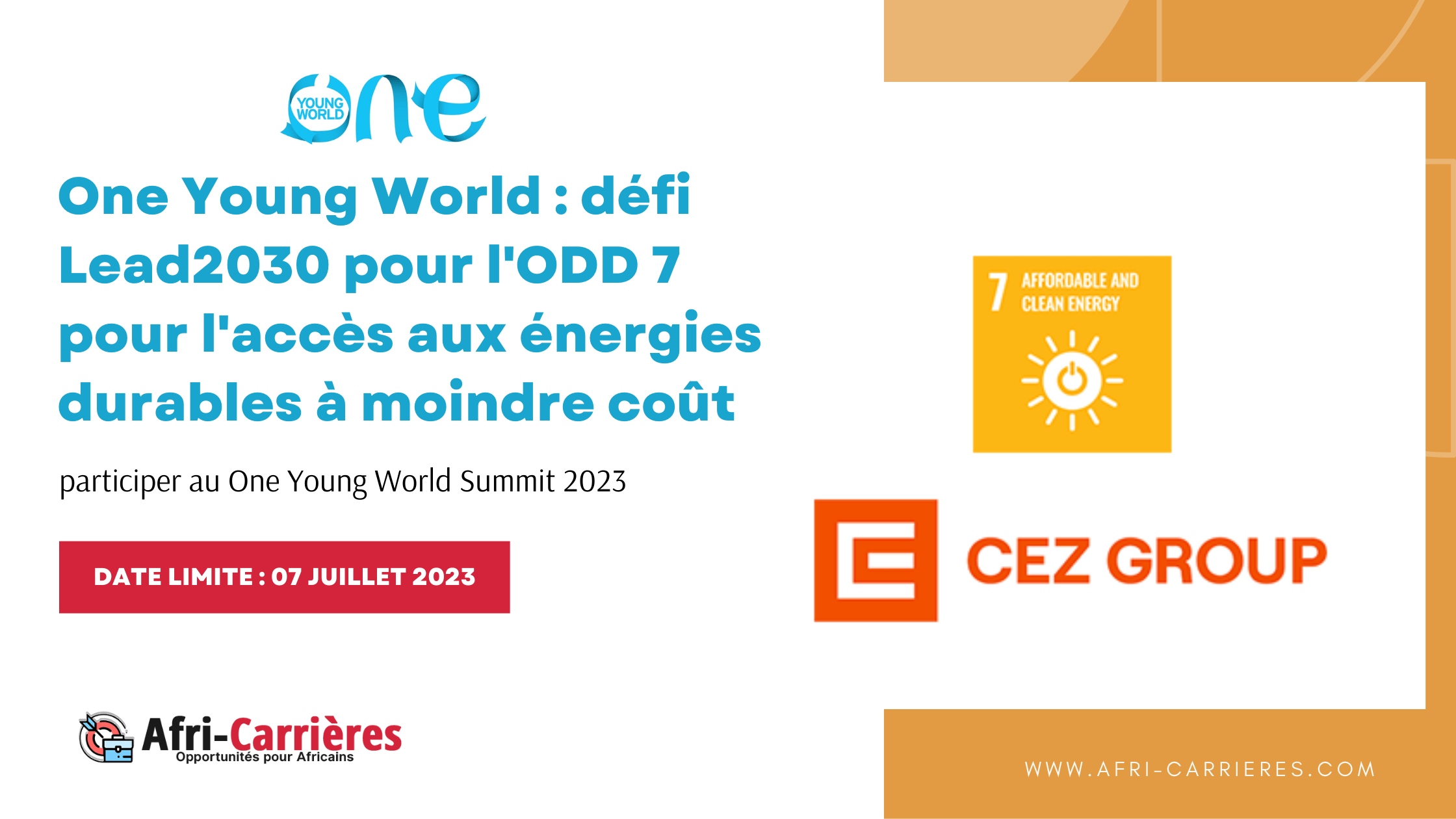 One Young World : défi Lead2030 pour l'ODD 7 pour l'accès aux énergies durables à moindre coût