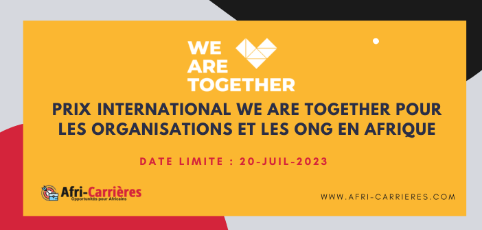 Prix ​​international We Are Together pour les organisations et les ONG en Afrique (10 000 $)