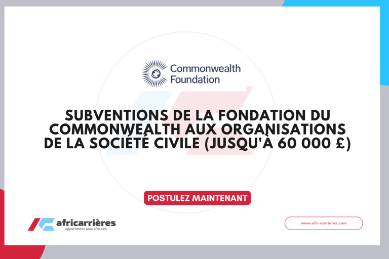 Subventions de la Fondation du Commonwealth 2026 aux organisations de la société civile (jusqu'à 60 000 £)