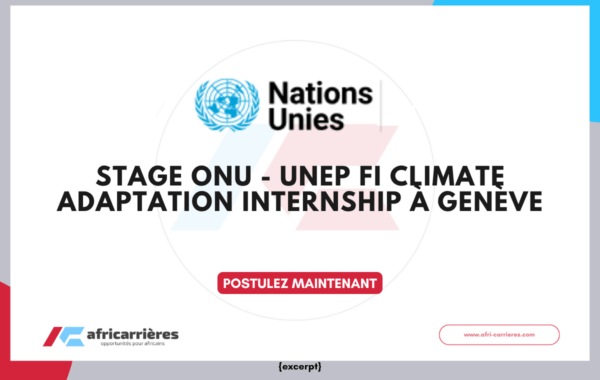 Stage ONU - UNEP FI Climate Adaptation Internship 2026 à Genève