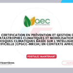Bourse de certification en prévention des catastrophes climatiques et modélisation des risques par l’IA