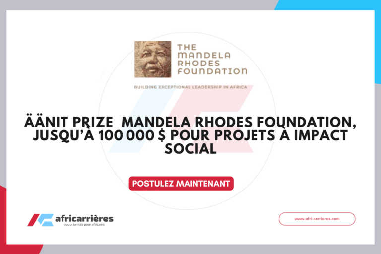 **Titre en français :** **Prix Äänit 2026 de la Mandela Rhodes Foundation pour des projets à impact social (100 000 $)**