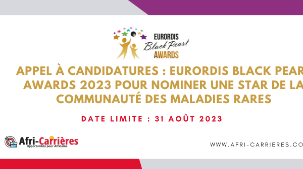 Appel a candidatures EURORDIS Black Pearl Awards 2023 pour nominer une star de la communaute des maladies rares 1