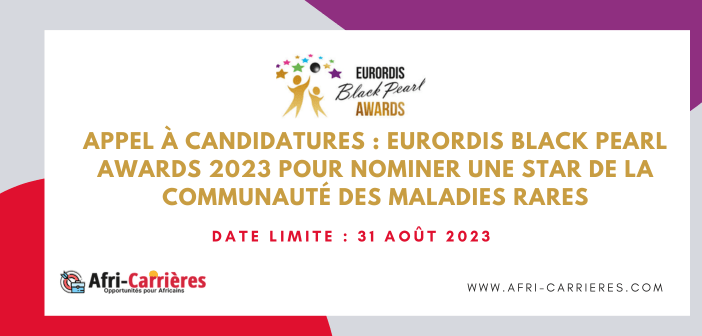 Appel à candidatures : EURORDIS Black Pearl Awards 2023 pour nominer une star de la communauté des maladies rares
