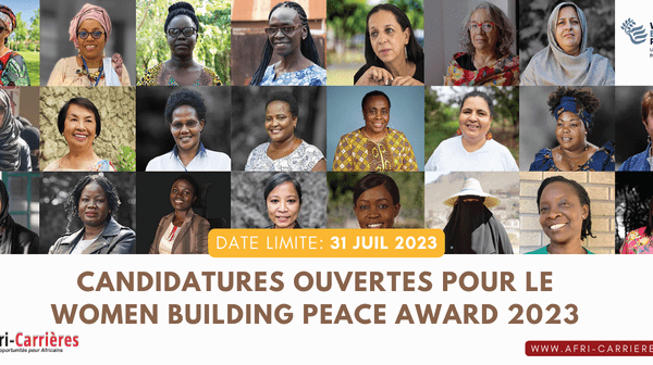 Candidatures ouvertes pour le Women Building Peace Award 2023 1