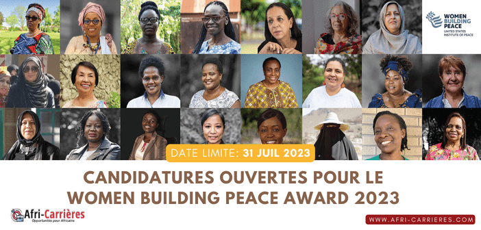 Candidatures ouvertes pour le Women Building Peace Award 2023