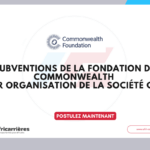 Appel à Subventions de la Fondation du Commonwealth 2026 pour organisation de la société civile