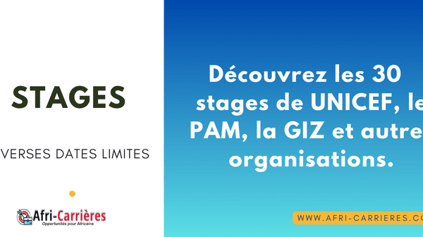 Decouvrez les 30 stages de UNICEF le PAM la GIZ et autres organisations 1