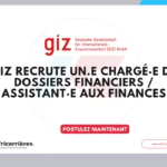 GIZ recrute un.e Chargé·e de dossiers financiers / Assistant·e aux finances