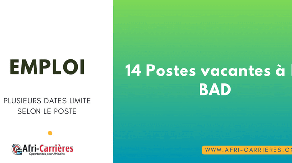 14 Postes vacantes a la BAD 1