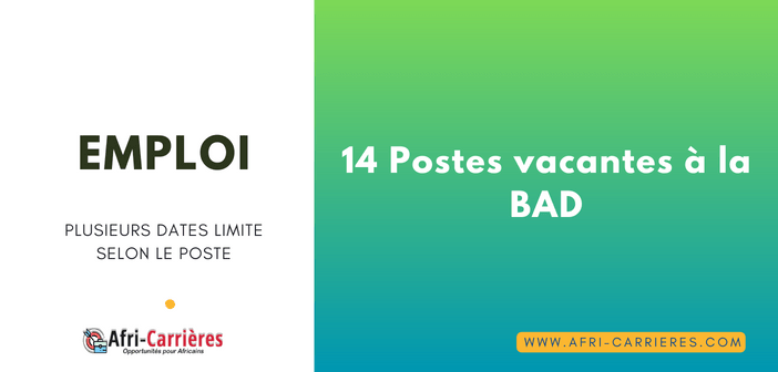 14 Postes vacantes à la BAD