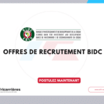 BIDC – Offres de recrutement 2026 (4 postes ouverts)