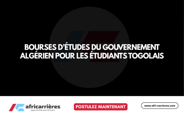 Bourses Algérie 2026 pour les bacheliers togolais