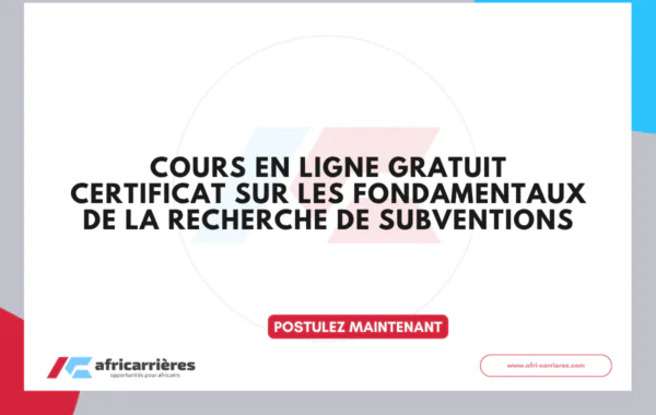 Cours en ligne recherche de subventions de Disaster Ready