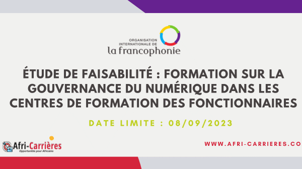 Etude de faisabilite Formation sur la gouvernance du numerique dans les centres de formation des fonctionnaires