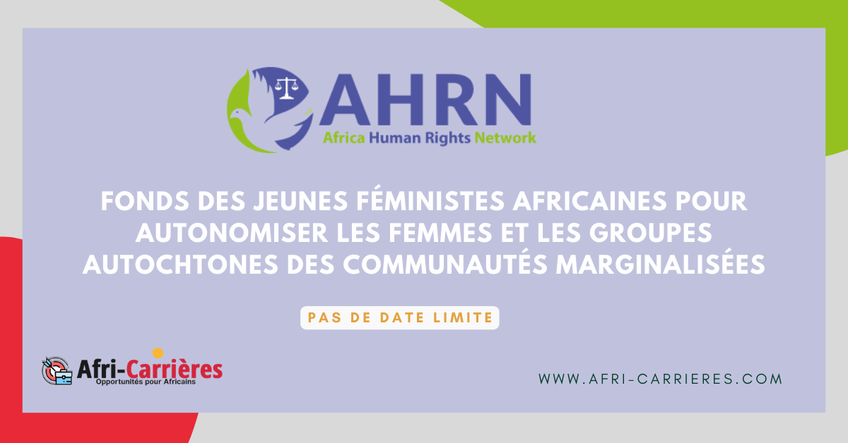 Fonds des jeunes féministes africaines pour autonomiser les femmes et les groupes autochtones des communautés marginalisées