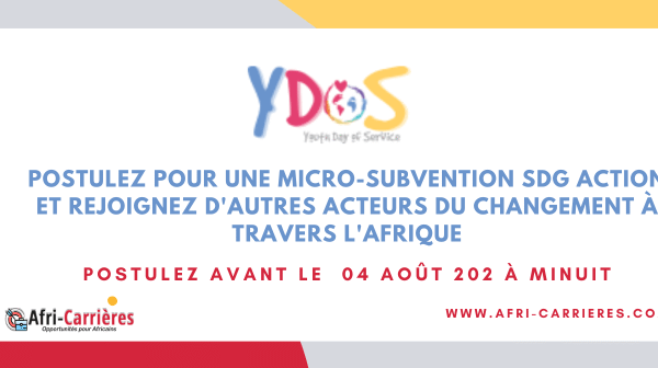 Postulez pour une micro subvention SDG Action et rejoignez dautres acteurs du changement a travers lAfrique