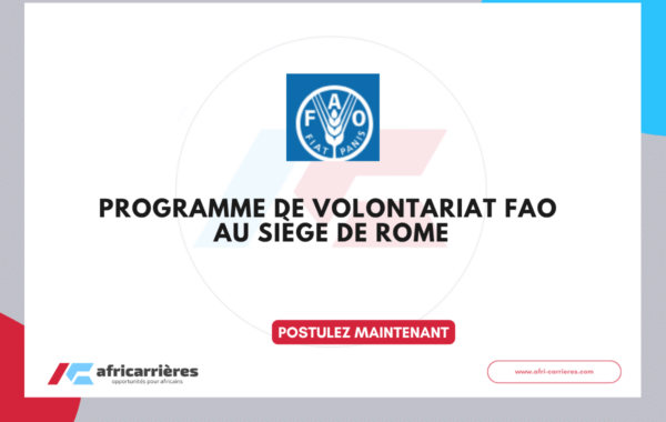 Programme de volontariat FAO 2026 au Siège de Rome