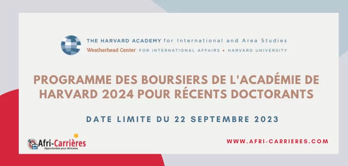 Programme des boursiers de l'Académie de Harvard 2024 pour récents doctorants
