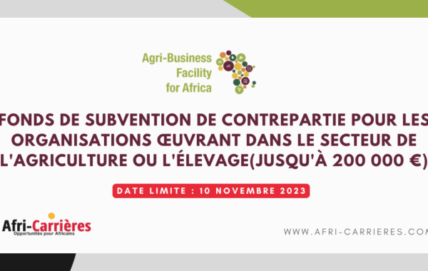 Fonds de subvention de contrepartie pour les organisations oeuvrant dans le secteur de lagriculture ou lelevagejusqua 200 000 E 1