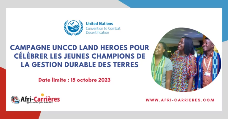 Campagne UNCCD Land Heroes pour célébrer les jeunes champions de la gestion durable des terres